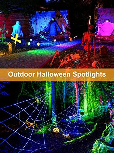 ZUCKEO 10W Christmas Spotlights Outdoor Spot Lights for Yard, LED RGB Color Changing Landscape Lighting Plug in, 120V Waterproof Remote Control Spotlight for House Garden Halloween Decoration(4Pack) - Image 6