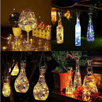 Upgraded 12 Pack Diamond Solar Wine Bottle Lights, 20 LEDs Waterproof Copper Light, Bottle Light Fairy Cork String Lights for Yard Patio Decor, DIY Birthday Gift for Mom Grandma Friend(MultiColor) - Image 7