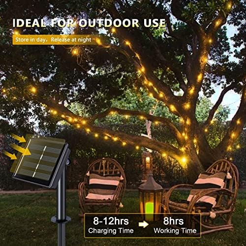 JMEXSUSS 4 Pack Solar Fairy Lights, 33ft 100LED String Lights Warm White - Image 5