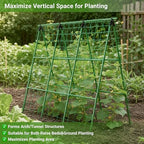 Cucumber Trellis for Raised Bed, A-Shape Arch Metal Garden Trellis for Climbing Plants, Heavy Duty Plant Trellis Outdoor, Easy Assembly Rustproof Trellis for Vines - Image 5