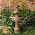 Arosco 43" High Sand 3-Tier LED Lighted Outdoor Fountain by JohnTimberland