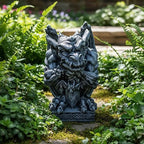 Relaxdays Gargoyle Gothic Figurine, H x W x D: 42 x 28 x 28 cm, Polyresin, UV-Resistant, Weatherproof Garden Decoration, Grey - Image 2