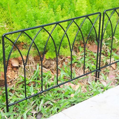 5 Pack Decorative Fence Metal Garden Fence 16in x 7.5ft Panel Set Animal Barrier Border Edging by SCENDOR