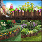 Bucherry 12 Pcs Wood Garden Edging Border No Digging Landscape Edging - Image 6