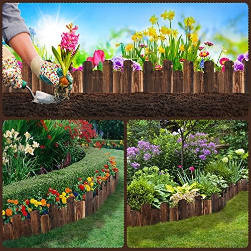 Bucherry 12 Pcs Wood Garden Edging Border No Digging Landscape Edging - Image 6