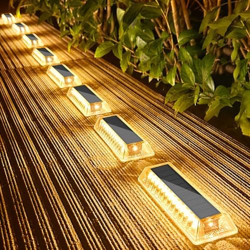 Lacasa Solar Deck Lights 8 Pack, Solar Light Outdoor Waterproof by Lacasa