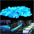 Luminous Stones, Glowing Stone Blue Pebbles Glowing in The Dark, 600 PCS Glowing Rocks Driven by Light and Solar Energy, Decorative Rock for Fish Tank Garden Lawn by Tophacker