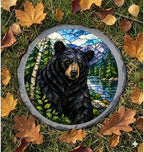 Magnolia Garden 10-Inch Black Bear Stepping Stone - Faux Stained Glass Cabin Lodge Garden Stone, Weather-Resistant Resin Pathway Accent, Mountain Lake Wilderness Outdoor Yard Decor & Walkway Plaque - Image 6