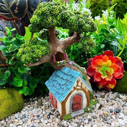 Mood Lab Fairy Garden Figurines - Tree House (8.5" H) - Miniature Decorative House - Outdoor & Indoor Garden Decor - Image 2