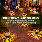 Cooo 4 Pack Solar Lanterns Outdoor Waterproof Hummingbird Red_Sage Solar Pathway Lights Landscape Path Christmas Gifts for Women Mom Grandma for Outdoor Table Lamps Garden Yard Backyard Decor -Gold - Image 6