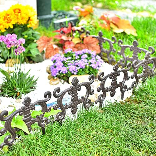 Sungmor Cast Iron Brown Flower Bed Edging - 9.4 Inches Tall 4 Pack - Image 2