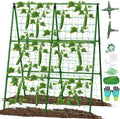 Cucumber Trellis for Raised Beds, 31 X 47 Inch Adjustable Size A-Frame Garden Trellis for Climbing Plant Outdoors with Climbing Net and Plant Support Clip for Vegetable Grape Tomato Garden Supplies by LifeisLuck