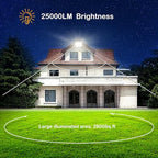 210W LED FloodLights Outdoor 2 Pack, 3CCT 3000K 4500K 6000K Selectable, 25000LM Dimmable, IP66 Waterproof, Outdoor Security Flood Lamp for Backyard, Garage, Court - Image 5