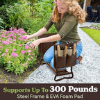 Pure Garden Garden Kneeler and Seat - 2-in-1 Foldable Garden Kneeling Pad and Stool with Removable Pockets for Gardening Tools - Gardening Gifts for Women, Mom, Dad, Seniors or Grandparents (Brown) - Image 7