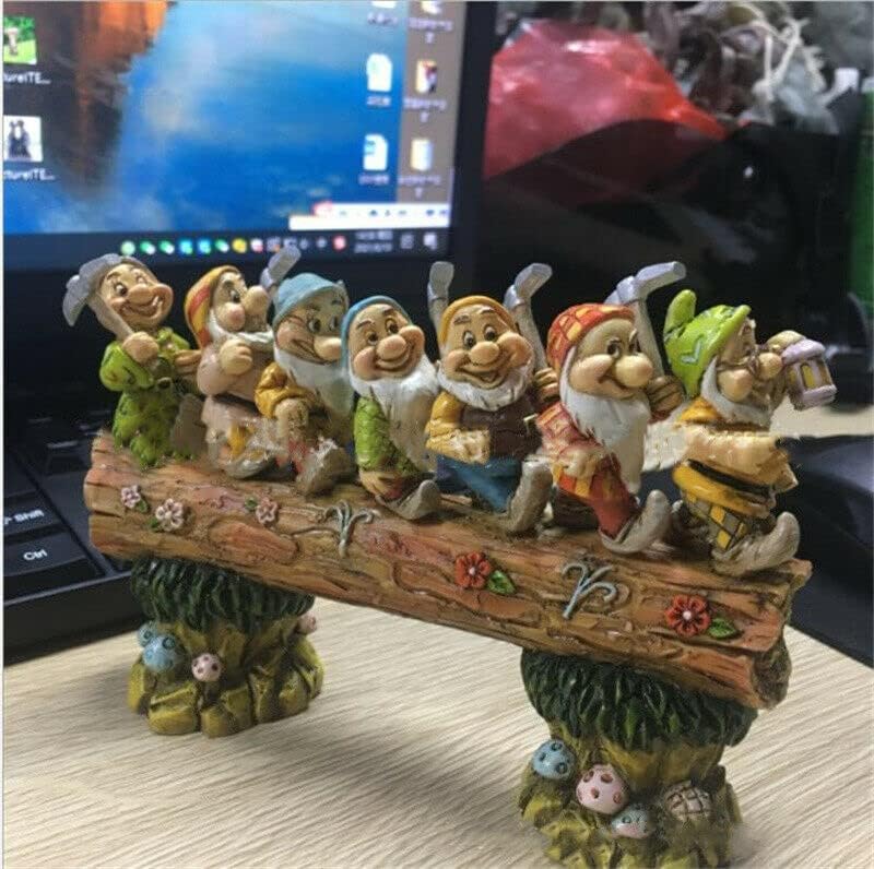 Seven Dwarfs Garden Statues,Fairy Garden Gnome Statues, Handmade Outdoor Garden Gnome Resin Crafts Kit，Garden Figurines for Outdoor Home Yard Decor Gift - Image 5