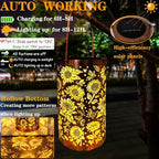 Solar Lanterns Outdoor Waterproof,Metal Watering Can with Hook 1PC，Solar Lanterns for Outside,Sunflower Bee and Butterfly Garden Decor Lights,Waterproof Solar Powered Hanging Lantern for Patio,1PC - Image 7