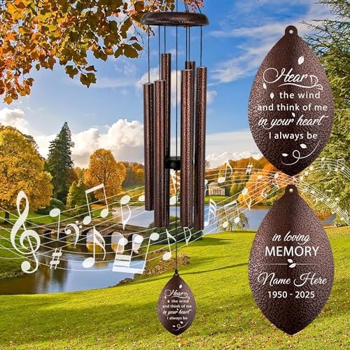ASTARIN Sympathy Wind Chimes Custom, Personalized Dragonfly Wind Chimes Sympathy Gifts for Remembrance, Bereavement Gifts for Men in Memory Wind Chime, 36 inch Windchime(Produced in Texas) - Image 6