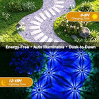 YiLaie Blue Solar Driveway Lights Outdoor IP68 Waterproof 12 Pack Led Dock - Image 4