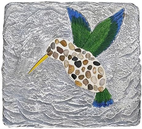 Stepping Stone Square Step Gardening Stones with Pebble, Outdoor Walkway Stepping Lawn Stone Set Concrete Material, 31x21cm Tiles for Decorative Garden Path(Color:Birds) - Image 2