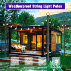 zoegi 4 Pack 10Ft String Light Poles,Light Poles for Outside Lights with Fork,Outdoor Brackets Hanging Lights,Metal Stand for Deck Patio,Backyard,Wedding,Deck,Party (4Pack) - Image 5