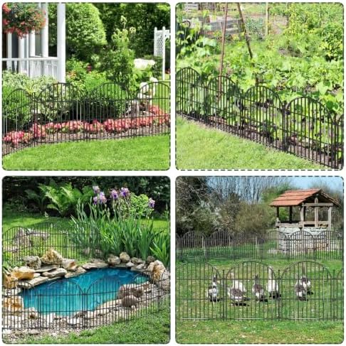 20 Panels No Dig Decorative Garden Fence, 24in(H) x 40ft(L) Animal Barrier, Rustproof Metal Temporary Dog Fence for Outdoor Yard, Patio, Flower Bed - Image 7