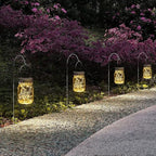 GIGALUMI Hanging Mason Jar Solar Lights, 6 Pack 30 Led Hanging Lantern - Image 2