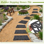 Pangda 8 Pack Rubber Stepping Stones Outdoor, Black, 15 x 15 inch - Image 6