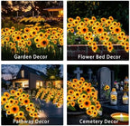 Solar Garden Lights Outdoor, Solar Sunflower Lights with 46 Lifelike Sunflower, Waterproof 90 Bright LED Fall Flowers Garden Decor for Patio Flower Bed Yard, Gift for Mom (2 Pack) - Image 6