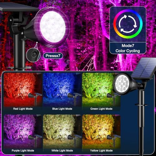 WELALO Solar Lights Outdoor Waterproof Flag Spotlights 10 Pack (Colored) - Image 3