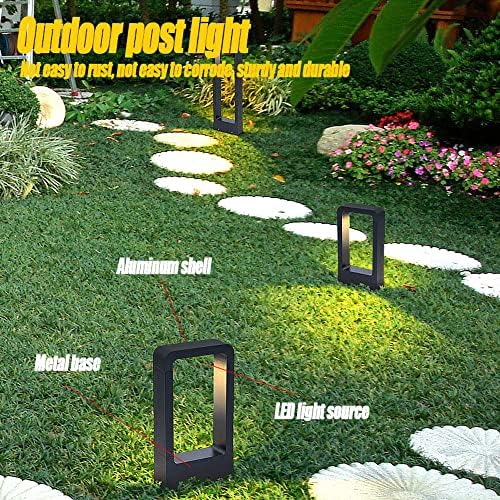 Modern Outdoor LED Garden Post Light Simple Waterproof Post Bollard Light Rainproof Landscape Column Lamp Aluminum High Pole Lantern Walkway Pathway Lawn Lamp Fixture Street Lamps - Image 3