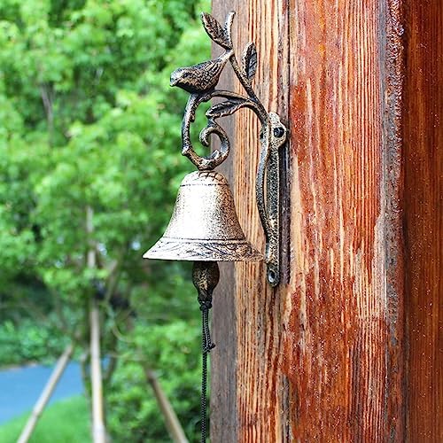 Cast Iron Decorative Door Bell, Outside Door Decoration Hanging Hand Bell - Cast Iron Dinner Bell for Outside, Bird, Hanging Dinner Bell for Playhouse Outside, Decoration - Image 4