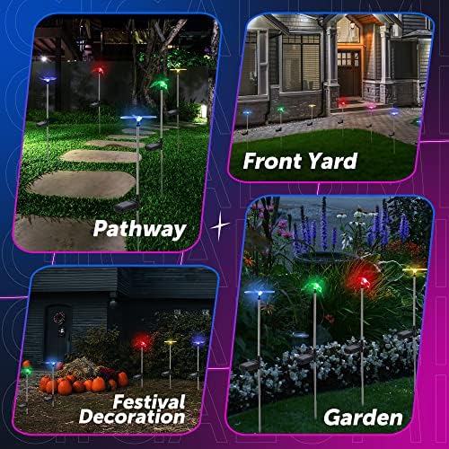 GIGALUMI Solar Garden Lights Outdoor Waterproof Butterfly Path Lights 6 Pc - Image 3
