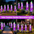 MRHEPHAESTUS Solar Garden Lights, Solar Purple Delphinium Flowers Lights 8 Pack 160 LEDs, Waterproof Outdoor Light Two Lighting Modes for Outside Wedding Party Garden Yard Patio Lawn Decor - Image 6
