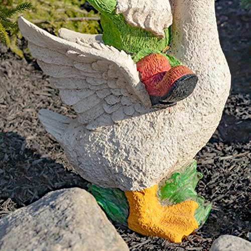 Classic Spring Gnome Garden Statue in Assorted Styles (Gnome Riding Duck) - Image 3