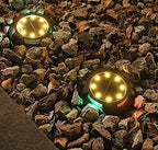 Solar Ground Lights, 8+4 LED Outdoor Solar Disk Lights, Waterproof Bright in-Ground Lights Solar Garden Lights for Landscape Deck Walkway Outdoor, 4 Pack - Image 5