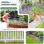 42.5ft(L) x 13in(H) Animal Barrier Fence, 30 Panels No Dig Garden Fence for Dog Rabbit, Rustproof Anti Digging Barrier, Garden Edging Border Ground Defense for Outdoor, Yard, Patio, White - Image 7