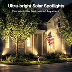 Solar Spot Lights Outdoor Waterproof Spotlights, Warm White 4 Pack - Image 2