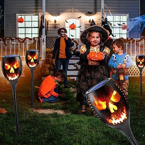 Toodour Solar Halloween Lights Outdoor, 4 Packs Solar Torch Light - Image 5