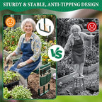 Adjustable Garden Kneeler and Seat with 5-Level Height, 660LBS Heavy Duty Folding Garden Bench Kneeler with Soft EVA Kneeling Pad & 2 Large Tool Pouches, Gardening Gifts for Seniors, Women, Elderly - Image 5