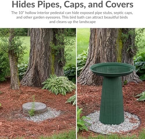 Sunnydaze Gleeful Garden 23" Tall Metal Modern Bird Bath for Outside - Image 4