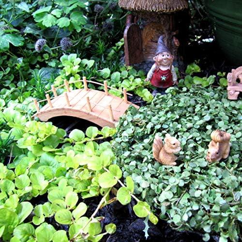 Treasure Gurus Miniature Wooden Arch Bridge Fairy Garden Ornament Outdoor Dollhouse Decor Supply - Image 2