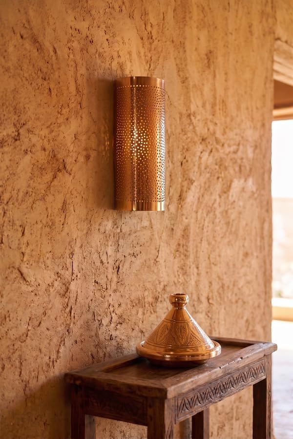 Moroccan Brass Wall Lamp Sconce Home Decor, Handmade Lighting Copper Metal Lights Turkish Lamp, Ramadan Candle Lantern, Candle Holder, Indoor Outdoor, Patio, Porch, Shelf, Garden (Galaxy) - Image 7