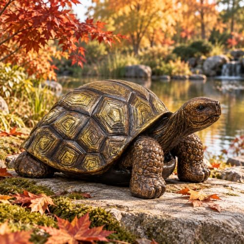 21.3" Resin Turtle Outdoor Garden Statue, with Realistic Shell Detail by Guioiby