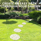 12 inch River Rock Stepping Stone - Diamater Pavers for Outdoor Garden Walkway, Landscaping - Polished Pebble Step Stones for Patio Yard Lawn Pathway, Set of 6 (Roundness,White) - Image 7