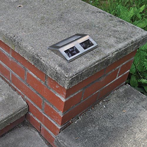 Maxsa 47334-SS Weatherproof Solar LED Lights for Decks and Steps (4-Pack), Stainless Steel - Image 3