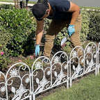 Ouliget Plastic Decorative Garden Fence,Vintage Grass Lawn Flower Beds Landscaping Edging Borders,Lightweight Outdoor Path Fence (White Butterfly 21.5 Inches) - Image 6