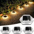 Solar Deck Lights Dock Step Lights- 4 Packs Waterproof 1200mAh Auto ON/Off LED Solor Powered Stair Lighting for Outdoor Garden, Patio, Pathway, Walkway, Driveway (Warm White) by CREPOW