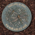Roman Bronze Blue Patina Decorative Stepping Stone, Resin, Outdoor Decoration (9in Height, Soul) by Roman