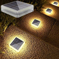 Lacasa 4 Pack Solar Deck Lights Outdoor Waterproof LED, Garden Step Lights Solar Powered Driveway Dock Marine, Dusk to Dawn Lighting for Yard Patio Pathway, Square, Warm White by Lacasa