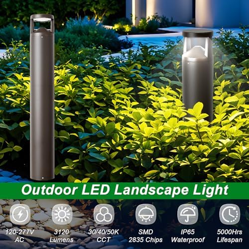 42Inch LED Bollard Landscape Lights 24W Outdoor Modern Pathway Lighting - Image 2